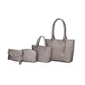 by Mia K. Marimar Women'S Tote Bag with Pouch and Wristlet, Signature 4 Piece Set - Burgundy Red